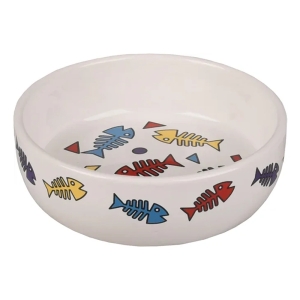FLMG söögikauss kassidele “Fisk”, valge, M 375ml  506151