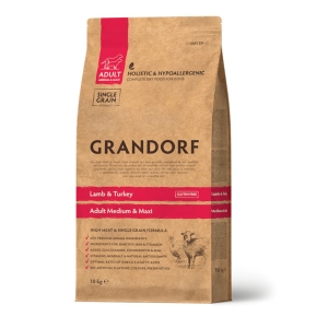 Grandorf Lamba- ja Kalkuniliha Täiskasvanud Keskmistele ja Suurtele Koertele 10kg (Pakendil väike kahjustus)