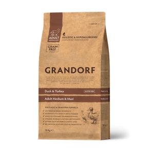 Grandorf Pardiliha ja Kalkuniliha Täiskasvanud Keskmistele ja Suurtele Koertele 10kg (Pakendil väike kahjustus)