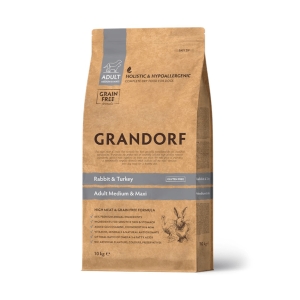 Grandorf Jänese- ja Kalkuniliha Täiskasvanud Keskmistele ja Suurtele Koertele 10kg (Pakendil väike kahjustus)
