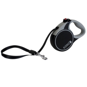KONG - Flexi jalutusrihm Terrain, suurus: XS, värv: must, 3m