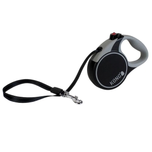 KONG - Flexi jalutusrihm Terrain, suurus: M, värv: must, 5m