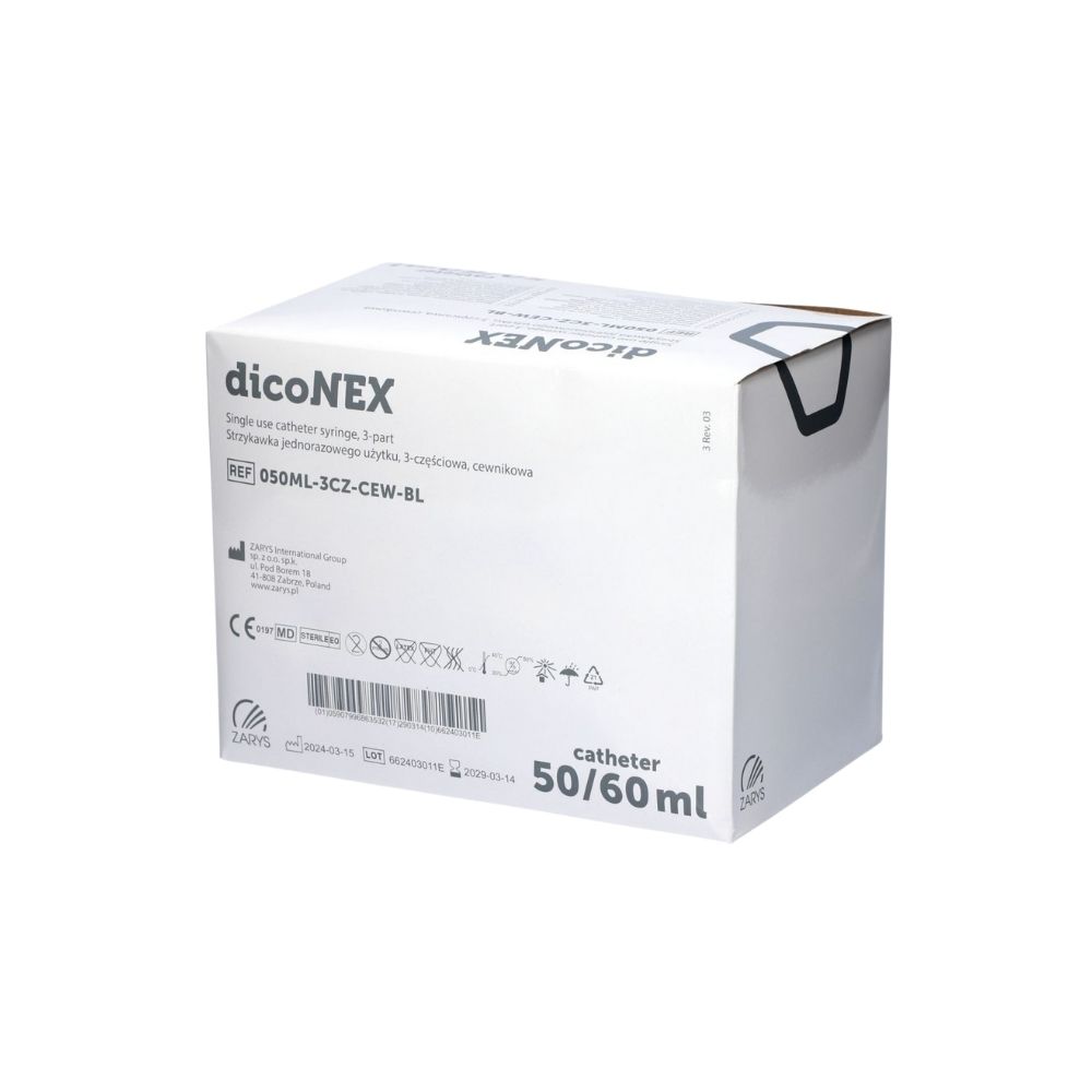 Kateetri süstal dicoNEX 50 ml, 3-osaline, nõelata, N25