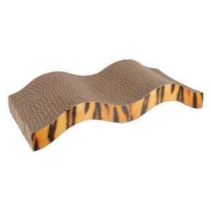 Flamingo kraapimislaud kassidele “Mawimbi”, laineline, pruun