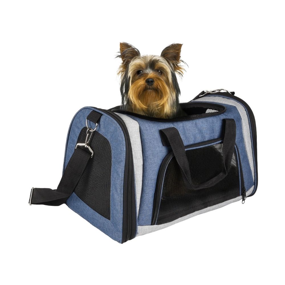 Flamingo kandekott koertele “Martha”, hall/sinine 46x28x28cm