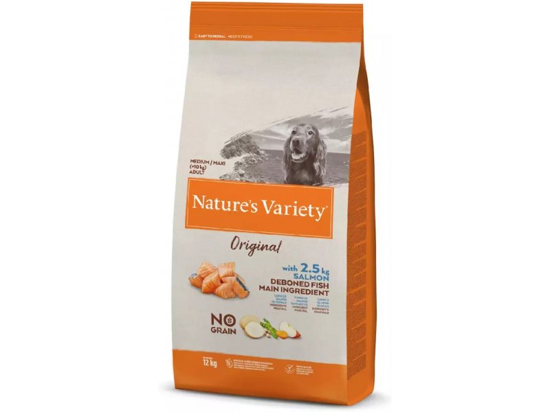 Nature's Variety Original Dog Med Adult  NoGrain Salmon 12kg