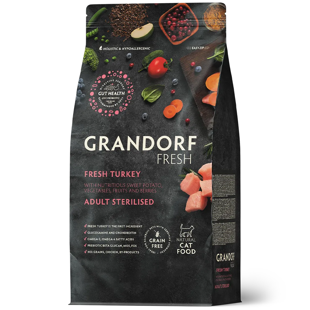 Grandorf Cat Fresh Värske Kalkun ja Bataat Steriliseeritud Kassidele 2g