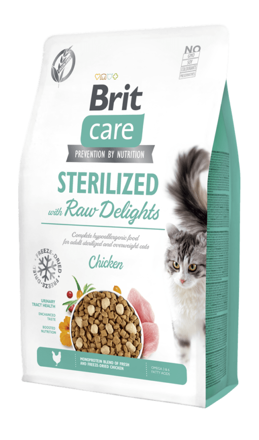 Brit Care Grain-Free Sterilized with Raw Delights kassitoit 2 kg