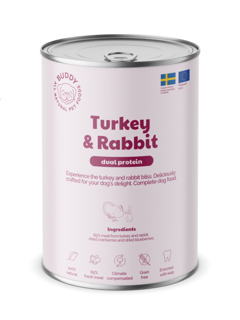 BUDDY KOERA KONSERV KALKUN/JÄNES 400G