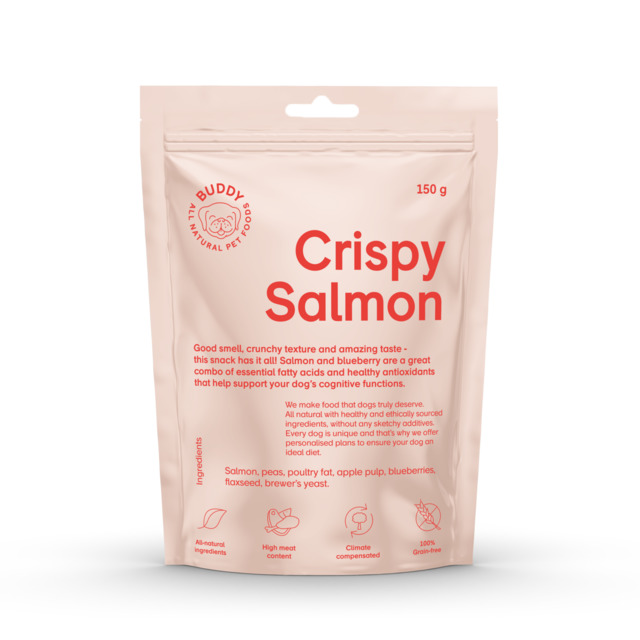 BUDDY KOERA MAIUS CRUNCHY LÕHE/MUSTIKAS 150G