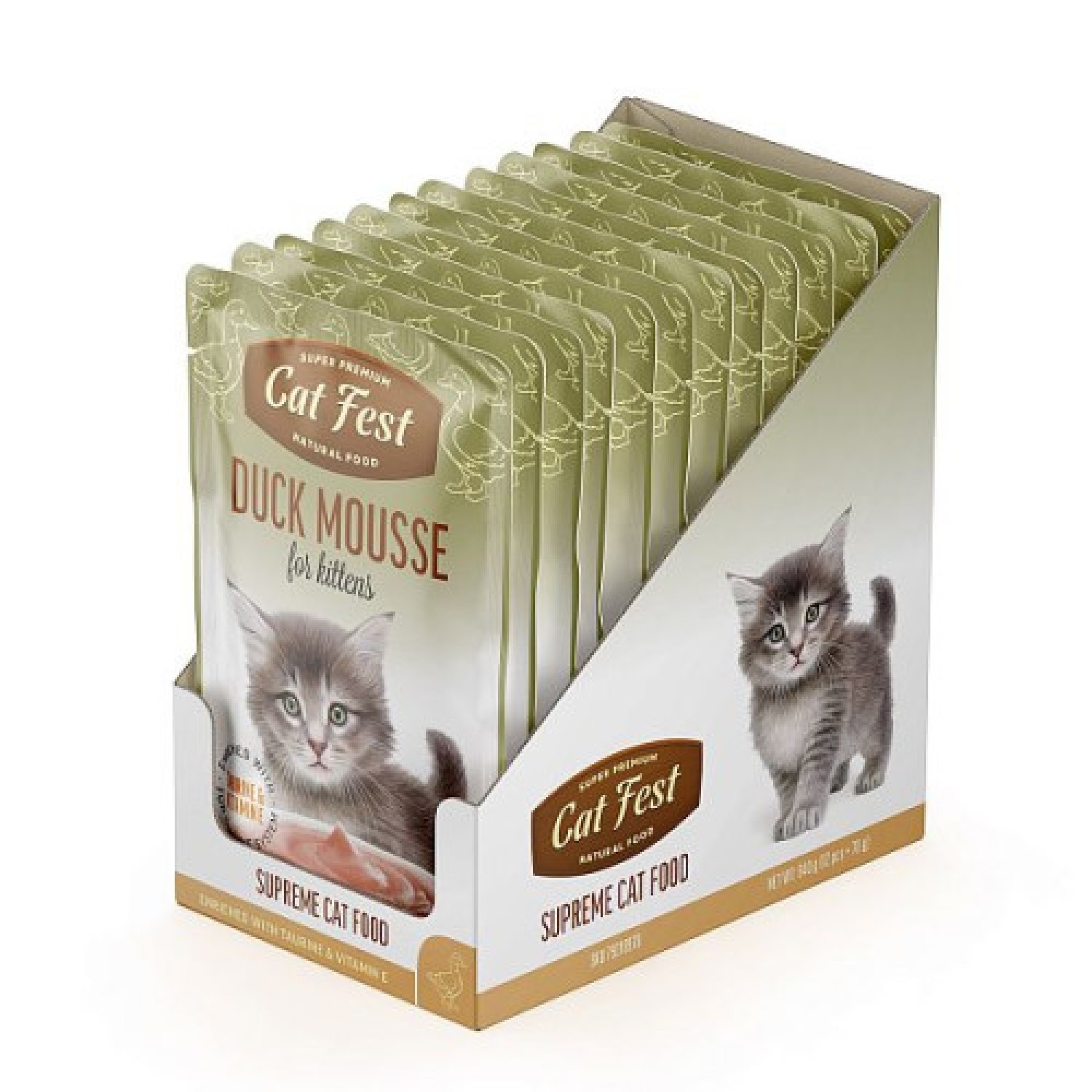 Duck mousse for kittens / Kreemja  pardipasteet,märgtoit kassipoegadele 12x70g
