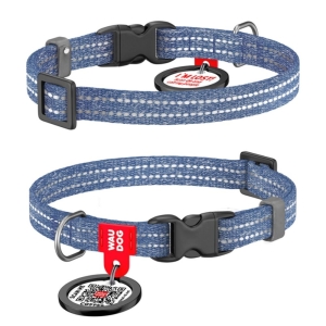 WAUDOG kaelarihm koertele QR-passiga, tumesinine, XS