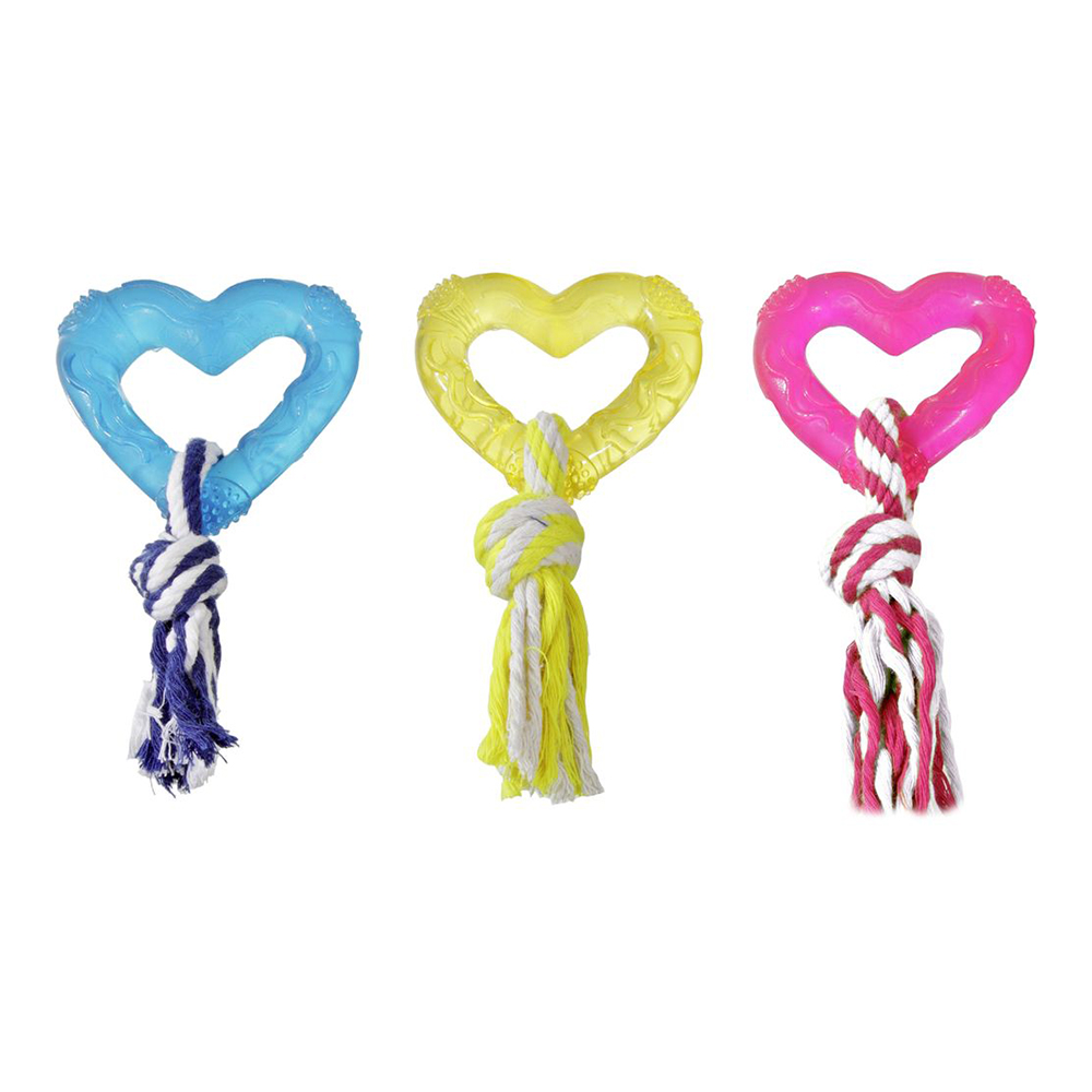 Flamingo mänguasi koertele “Wedda” süda nööriga, 8cm, assortii