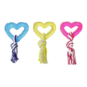 Flamingo mänguasi koertele “Wedda” süda nööriga, 8cm, assortii