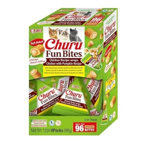 Inaba Churu Fun Bites Chicken Recipe Wraps Chicken with Pumpkin Recipe 8x12g