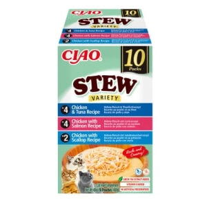 Inaba Cat Ciao Stew multipakk Tuun, Kammkarp ja Lõhe kassidele 10x40g