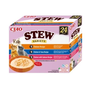 Inaba Cat Ciao Stew multipakk kana, tuunikala ja lõhe maitsega 24x40g