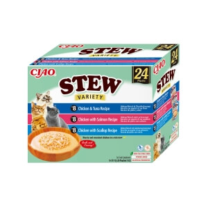 Inaba Cat Ciao Stew multipakk Tuun, Kammkarp ja Lõhe kassidele 24x40g