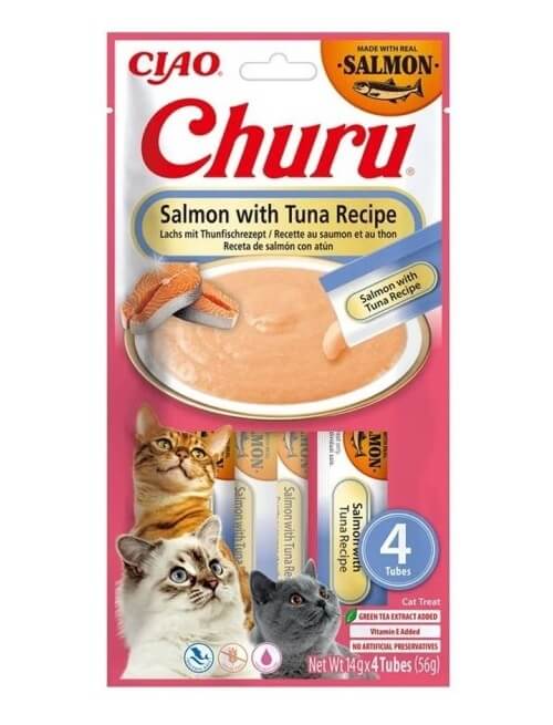 Inaba Churu Salmon with Tuna Recipe 4x14g