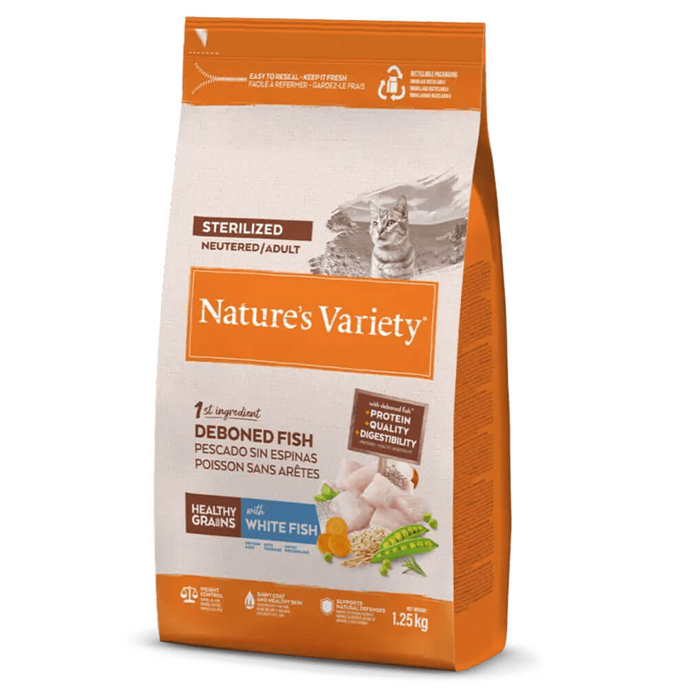 Nature's Variety Cat Sterilized Healthy Grain White Fish 1,25kg