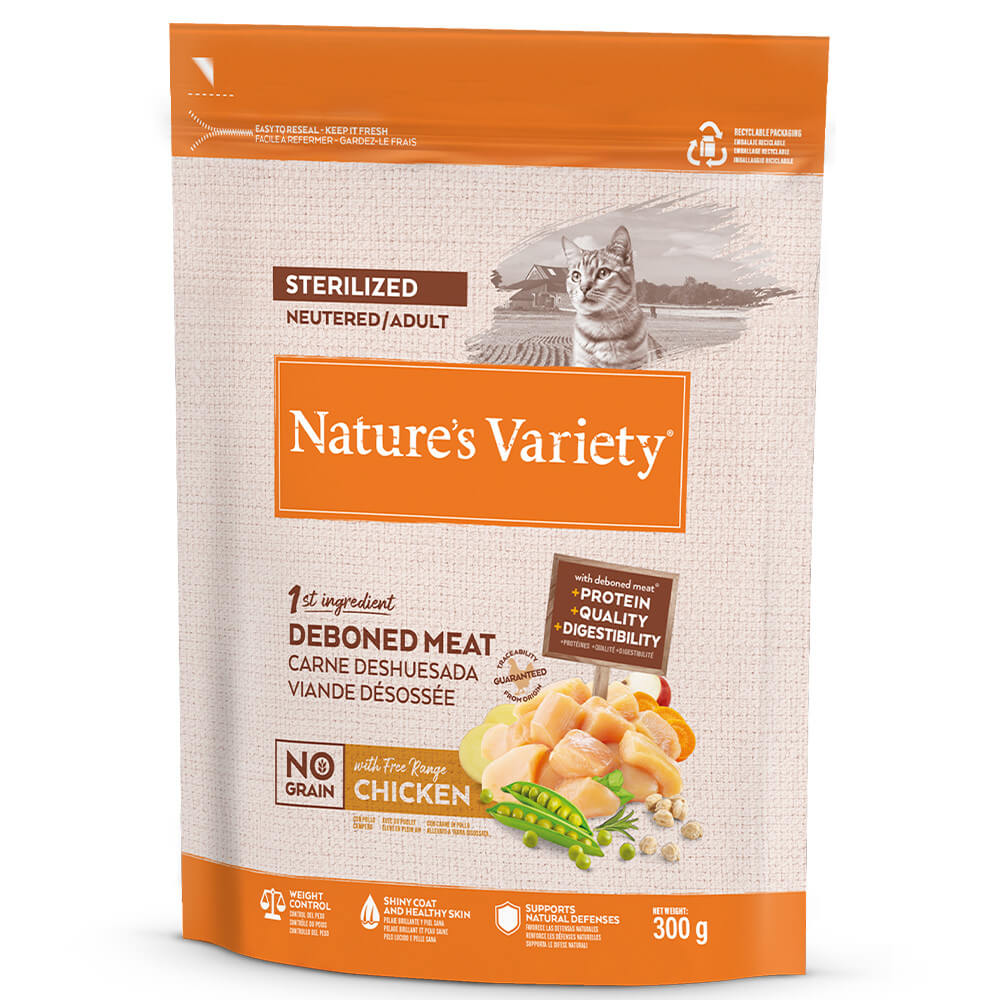 Nature's Variety Cat Sterilized NoGrain Free Range Chicken 0,3kg