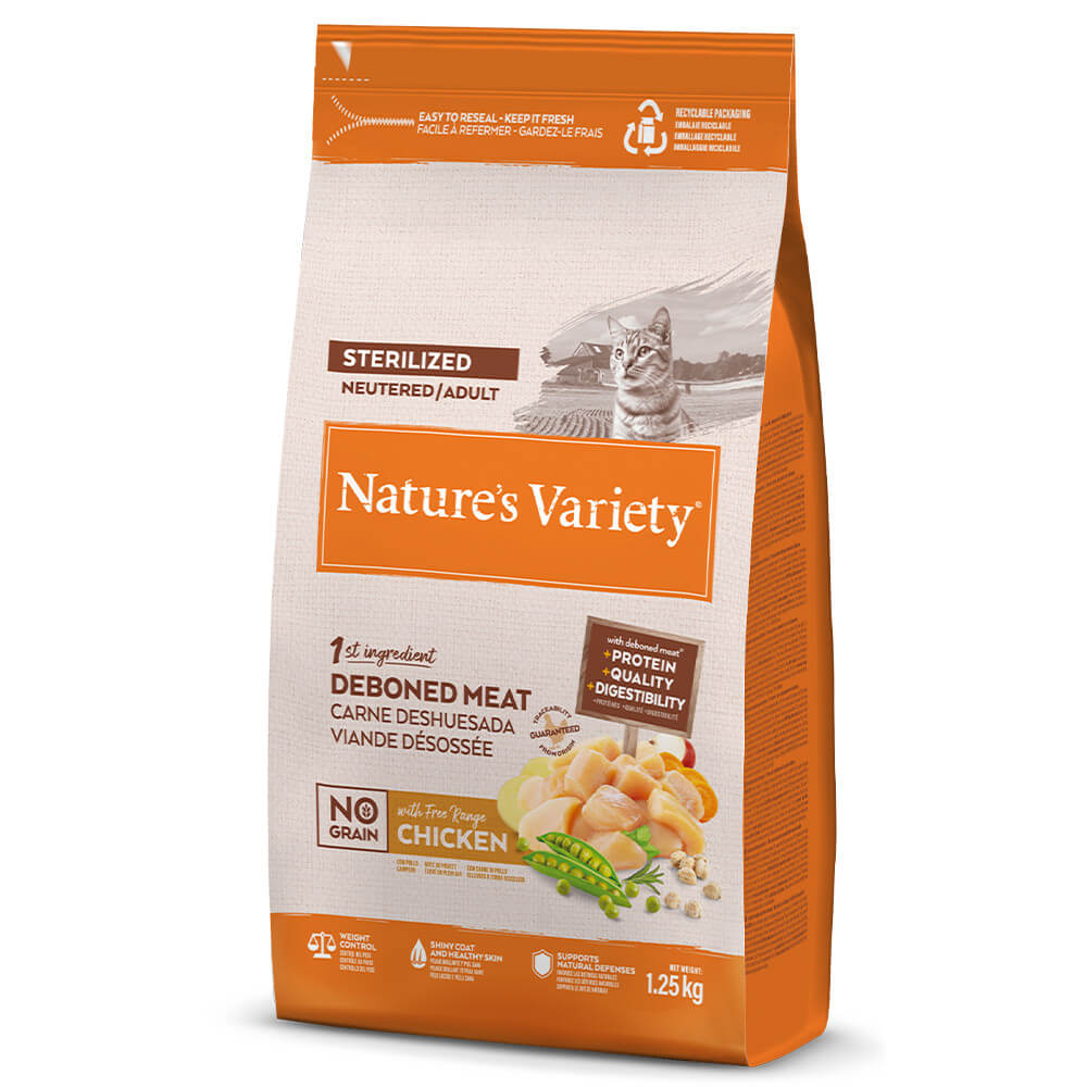 Nature's Variety Cat Sterilized NoGrain Free Range Chicken 1,25kg