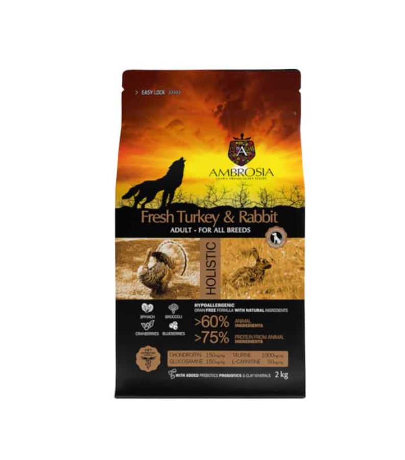 Ambrosia Värske Kalkun ja Jänes 12kg (6x2kg)