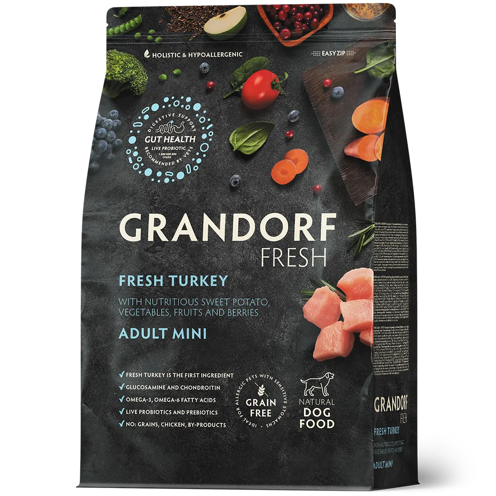 Grandorf Fresh Värske Kalkun ja Bataat väikestele tõugudele 1kg