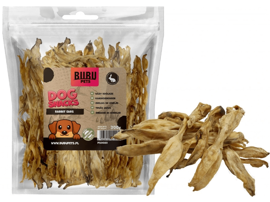 Bubu Pets koeramaius kuivatatud küüliku kõrvad 300g