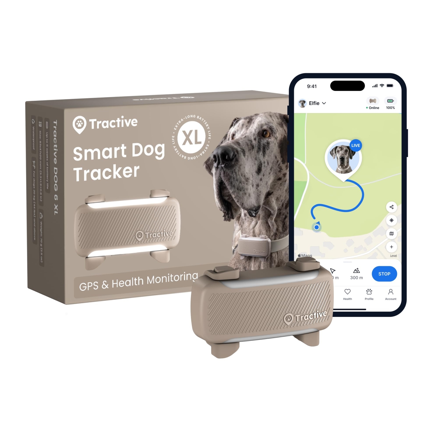 Tractive GPS XL pruun suurtele koertele