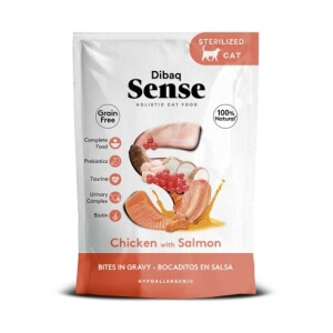 Dibaq Sense teraviljavaba kana ja lõhega konserv steriliseeritud kassile 100g