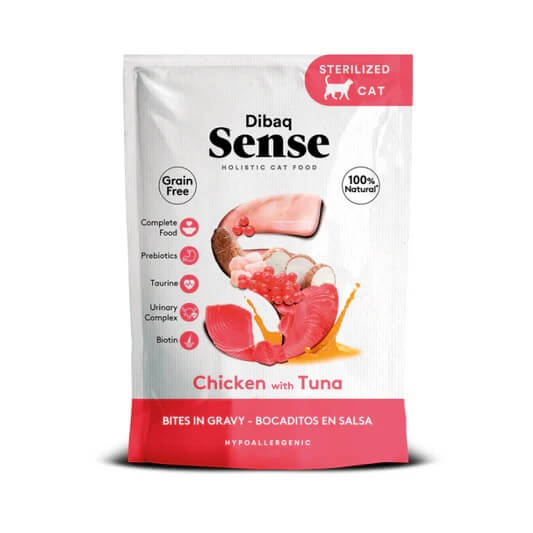 Dibaq Sense teraviljavaba kana ja tuunikala konserv steriliseeritud kassile 100g