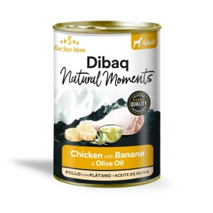 Dibaq Natural Moments 5 Star kana ja banaaniga konserv koertele 380g