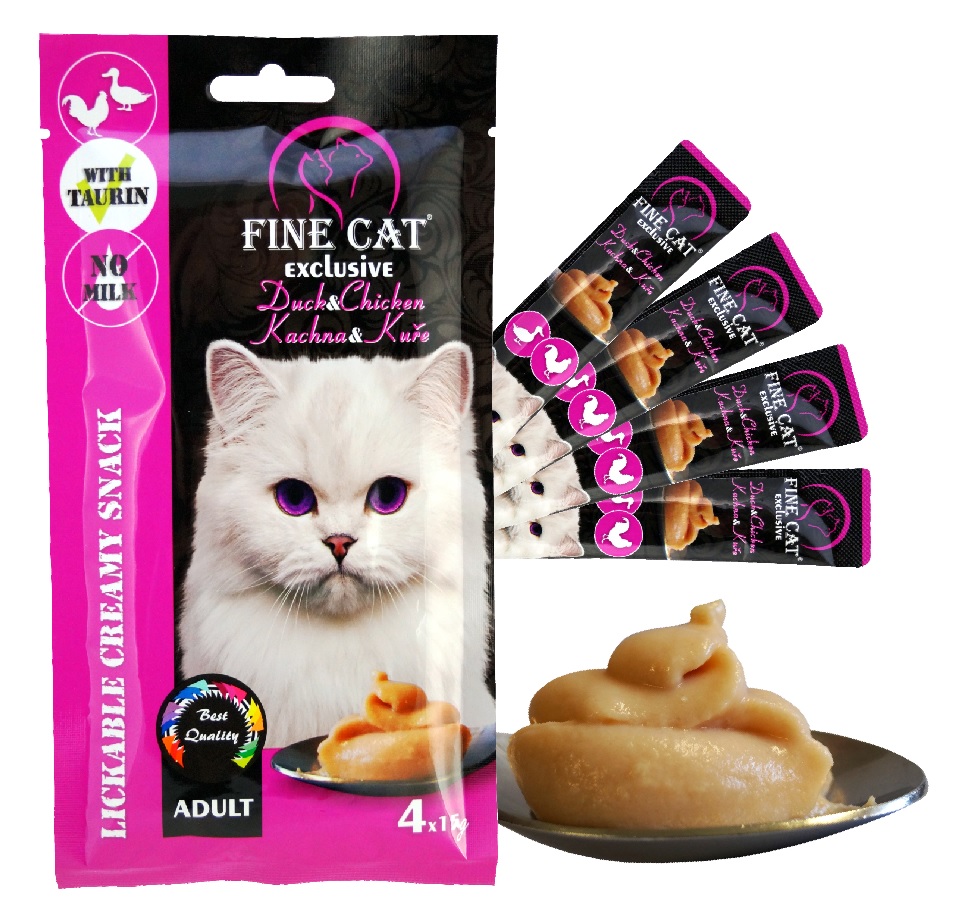 FINE CAT Exclusive PARDI-JA KANAGA Kreemjas suupiste kassidele .4x15g