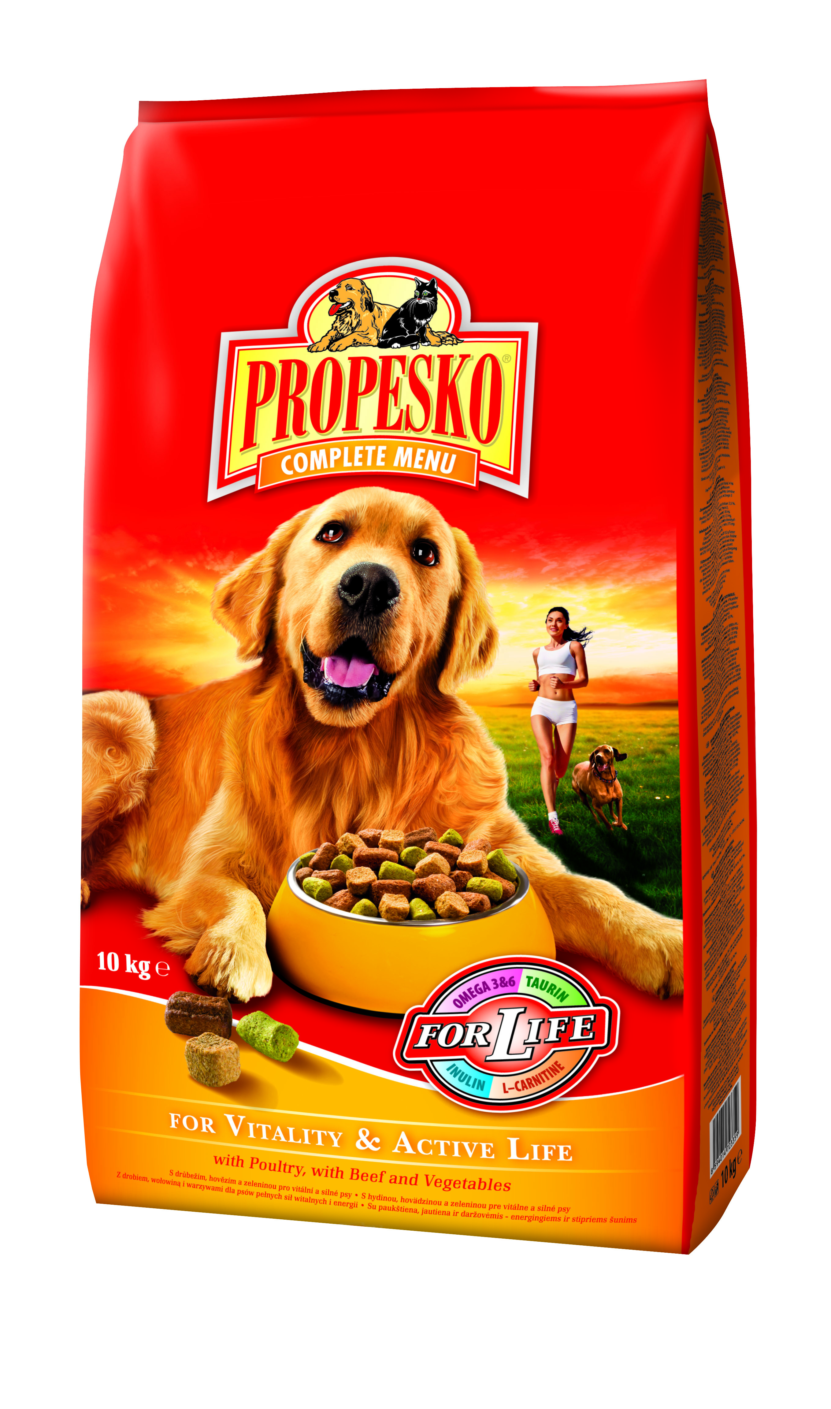 Propesko Vitality & Active Life koeratoit looma-, linnuliha ja juurviljadega 10kg