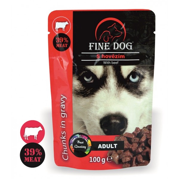 Fine Dog koeraeine veisega 22X100g