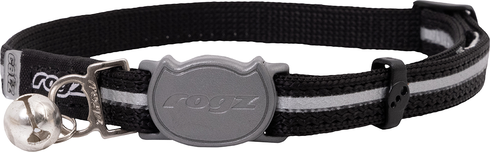 Kassi kaelarihm Rogz Alleycat must Reflective 11mm/20-31cm