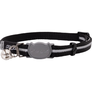 Kassi kaelarihm Rogz Alleycat must Reflective 11mm/20-31cm