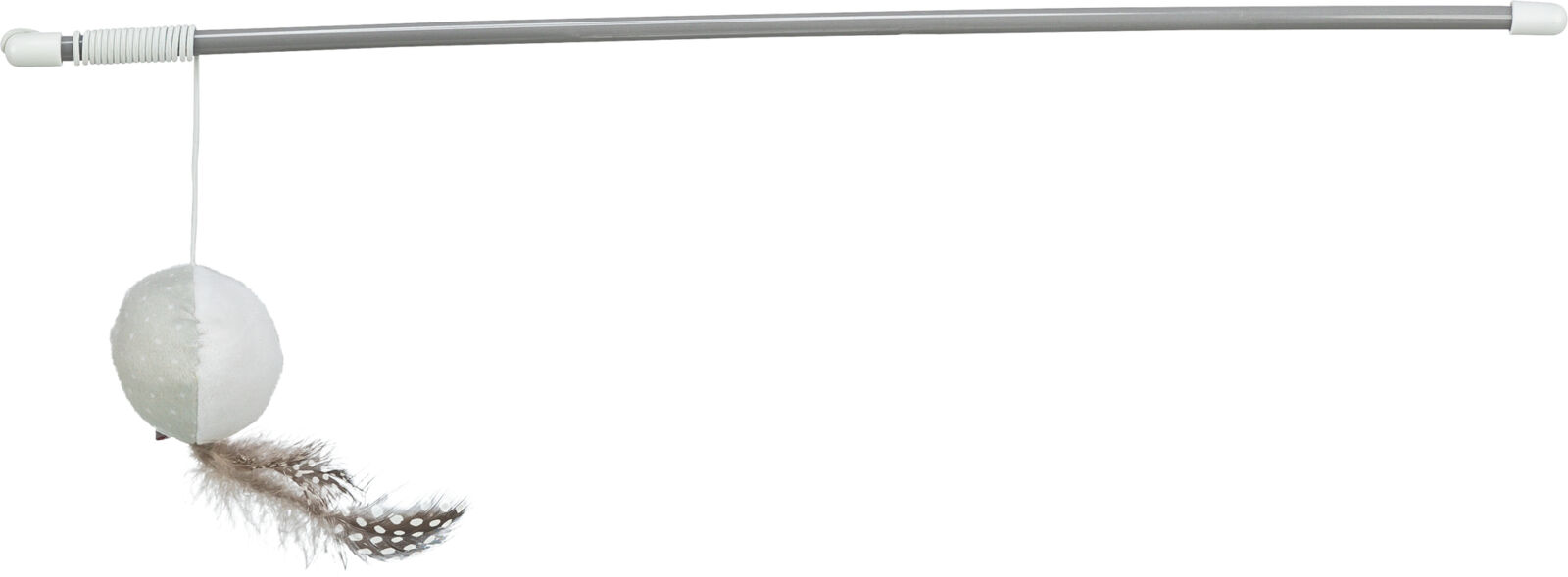 Kassi mänguasi Õng sulgede ja palliga, 46 cm