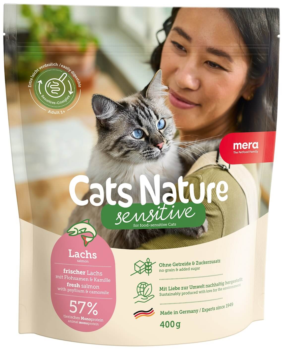 Mera Cats Nature Sensitive kuivtoit kassidele lõhega 400g