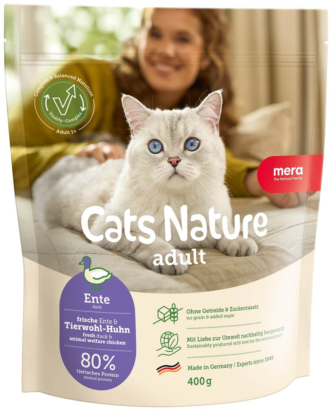 Mera Cats Nature Adult сухой корм для кошек Утка 400г