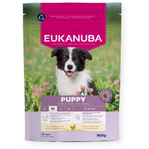 EUKANUBA Puppy kanalihaga keskmistele koertele 800 g