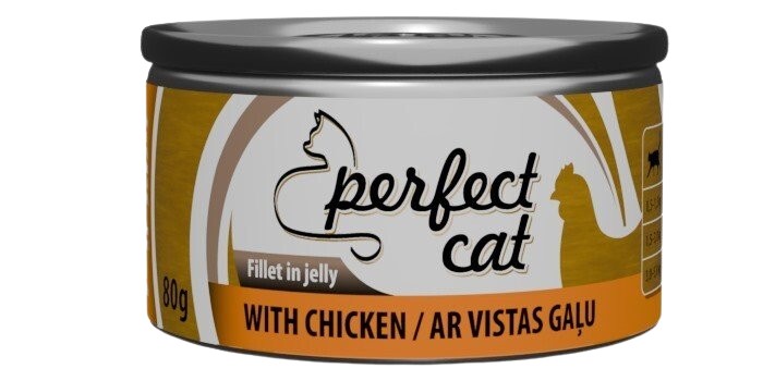 Täissööt (konserv) Perfect Cat kanaga tarretises 80g