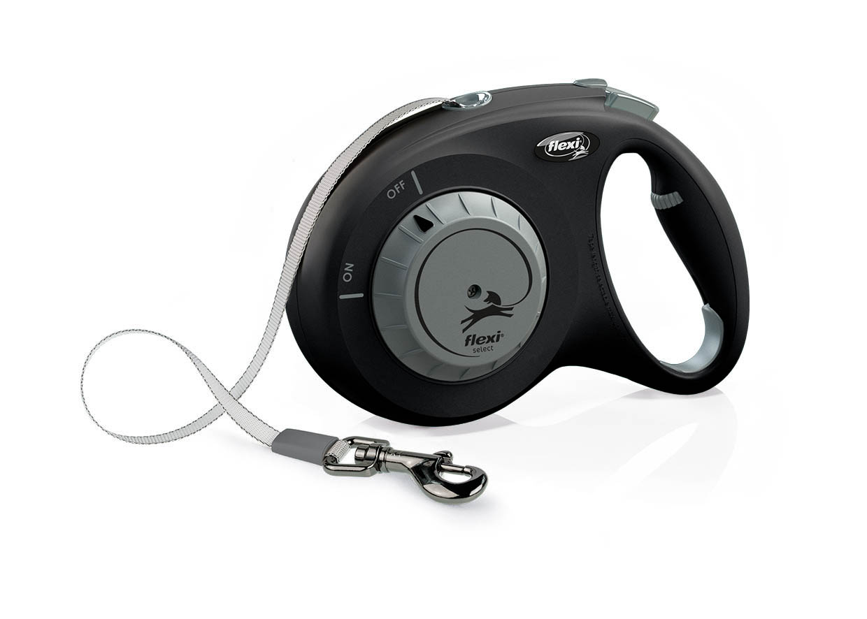 Поводок flexi Select 7м Лента черный/темно-серый