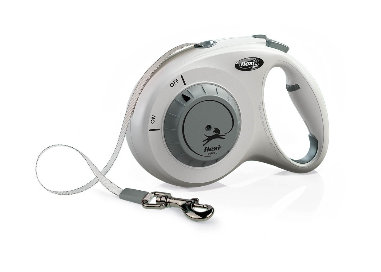 Поводок flexi Select 7м Лента светло-серый