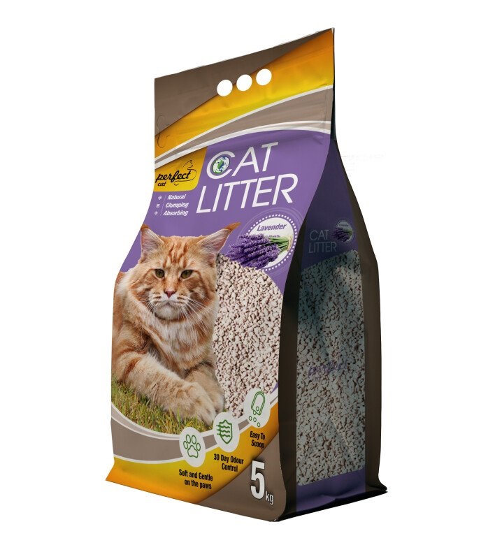 Наполнитель для кошачьего туалета Perfect Cat, с лавандой 5кг