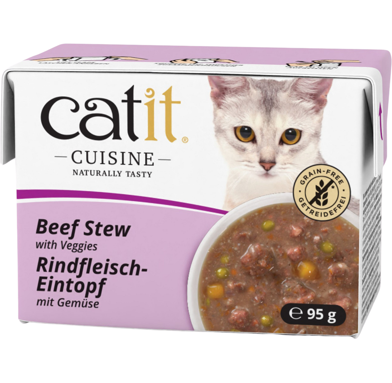 Полноценный (влажный) корм Catit Cuisine Stew говяжье рагу с овощами, 95 г