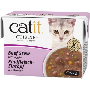 Полноценный (влажный) корм Catit Cuisine Stew говяжье рагу с овощами, 95 г
