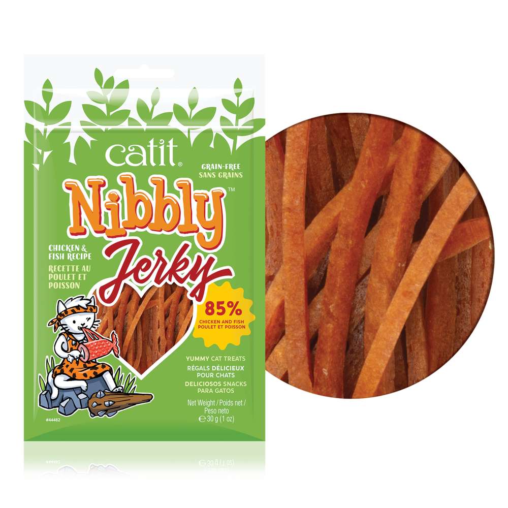 Maius kassidele Catit Nibbly Jerky, kana ja kala 30g