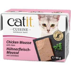 Полноценный (влажный) корм Catit Cuisine Mousse куриный мусс с ветчиной, 90 г